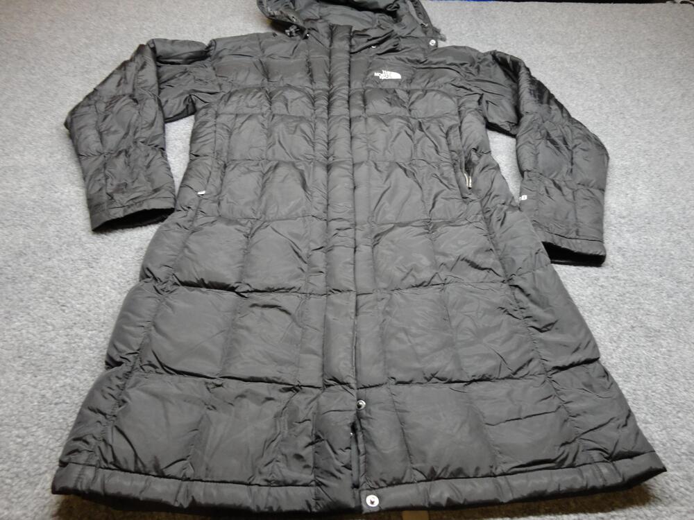 The North Face Coat Womens Large Black 600 Down Hooded Quilted Long Parka Puffer
